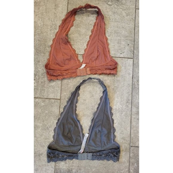 Intimately Free People Lace Bralettes Set Of 2 Gray Brown Size XS - Picture 4 of 7